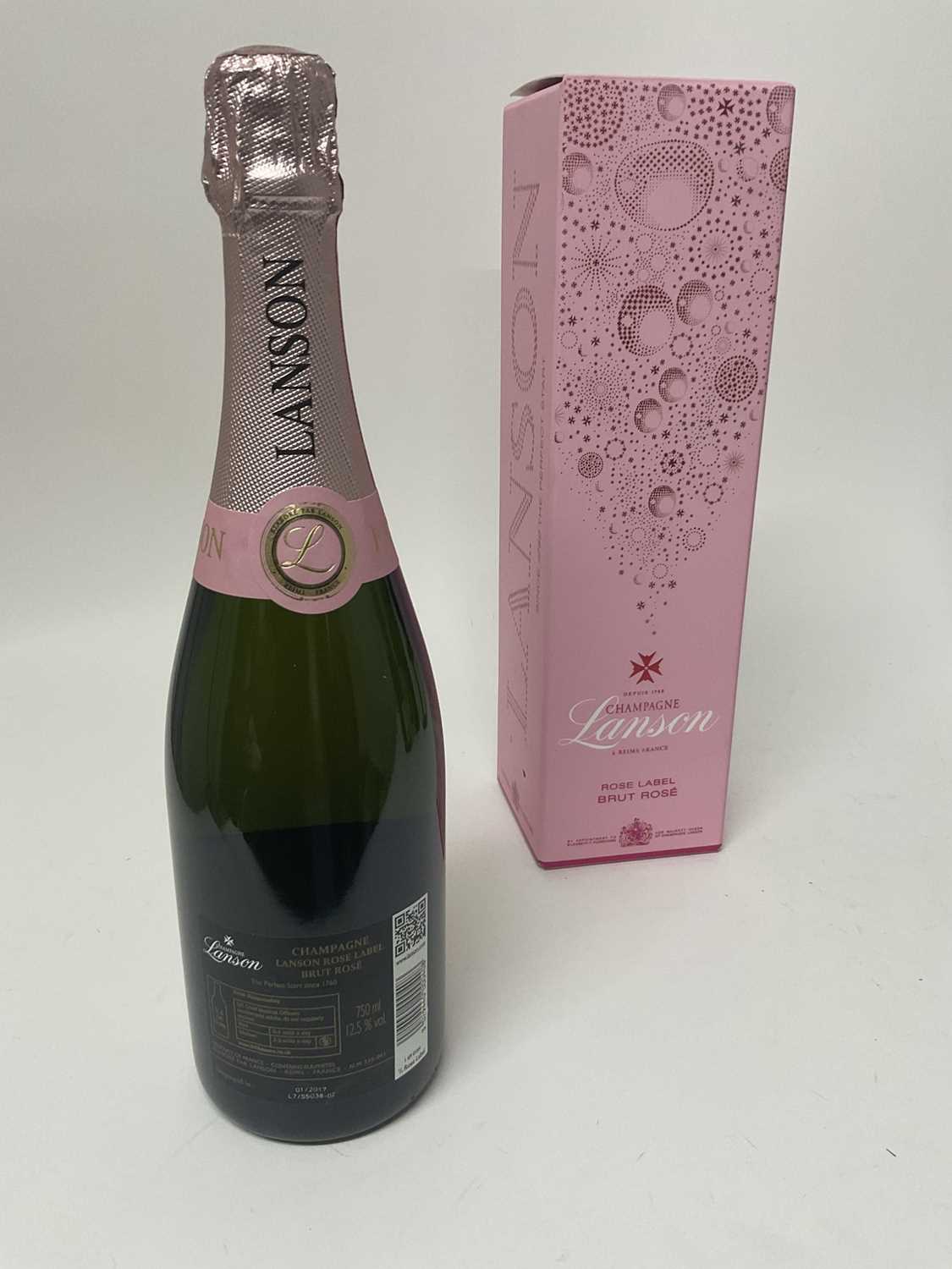 Two bottle s of champagne to include Laurent-Perrier Cuvée Rosé Brut in box, and Lanson Brut Rosé Ch - Image 5 of 6