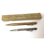 Mordan 'Everpoint' 9ct gold propelling pencil (London 1937), together with a Mordan silver propellin