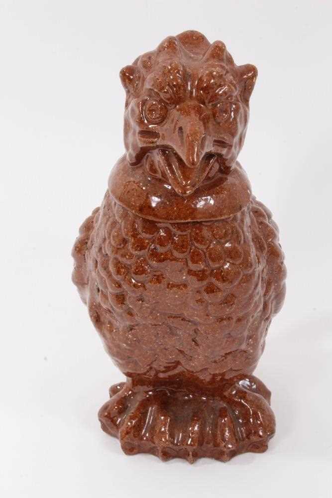 Unusual treacle glazed pottery jug in the form of a bird, 25cm high - Image 2 of 7