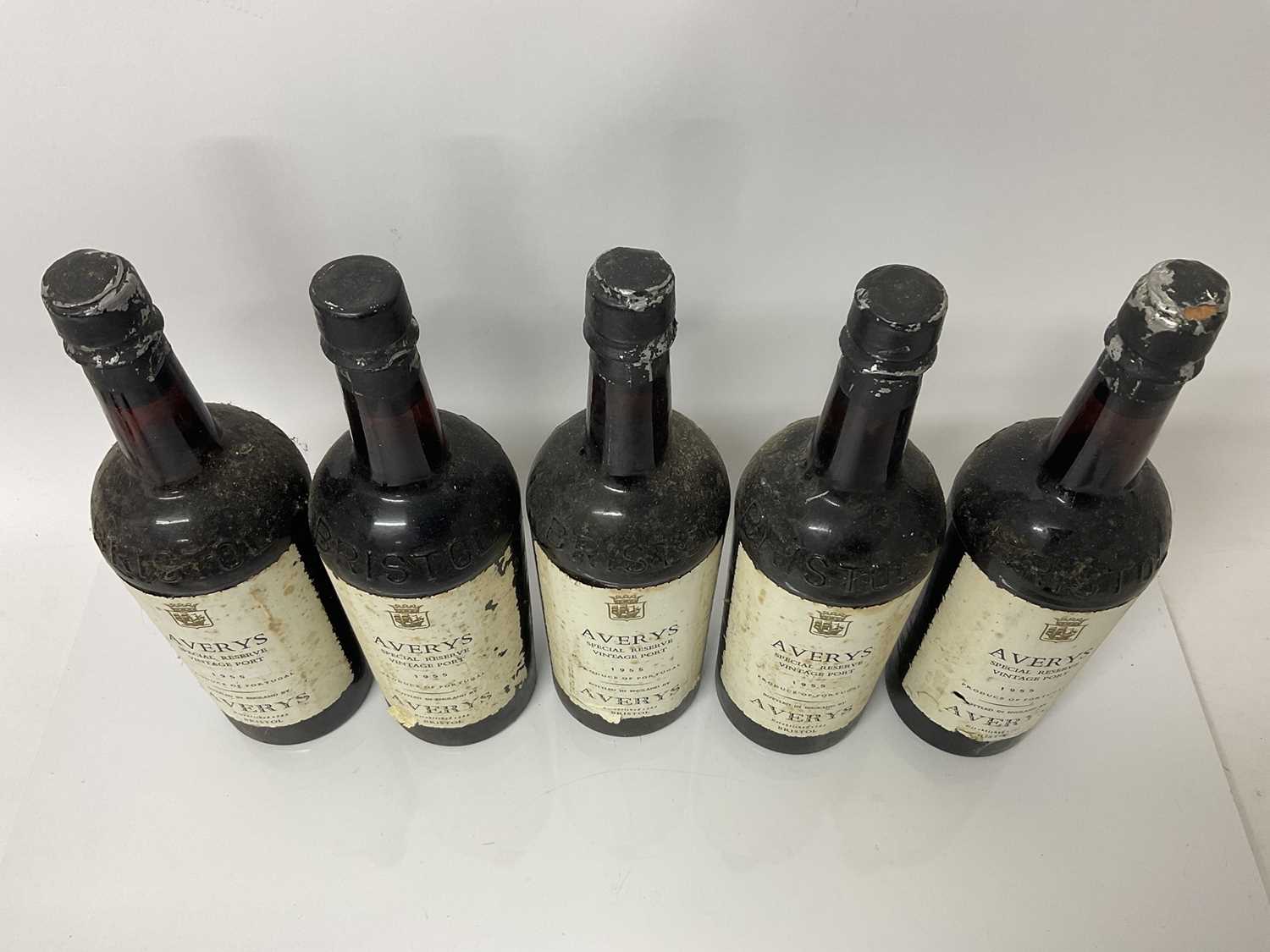 Port - five bottles, Avery 1955 - Image 2 of 2