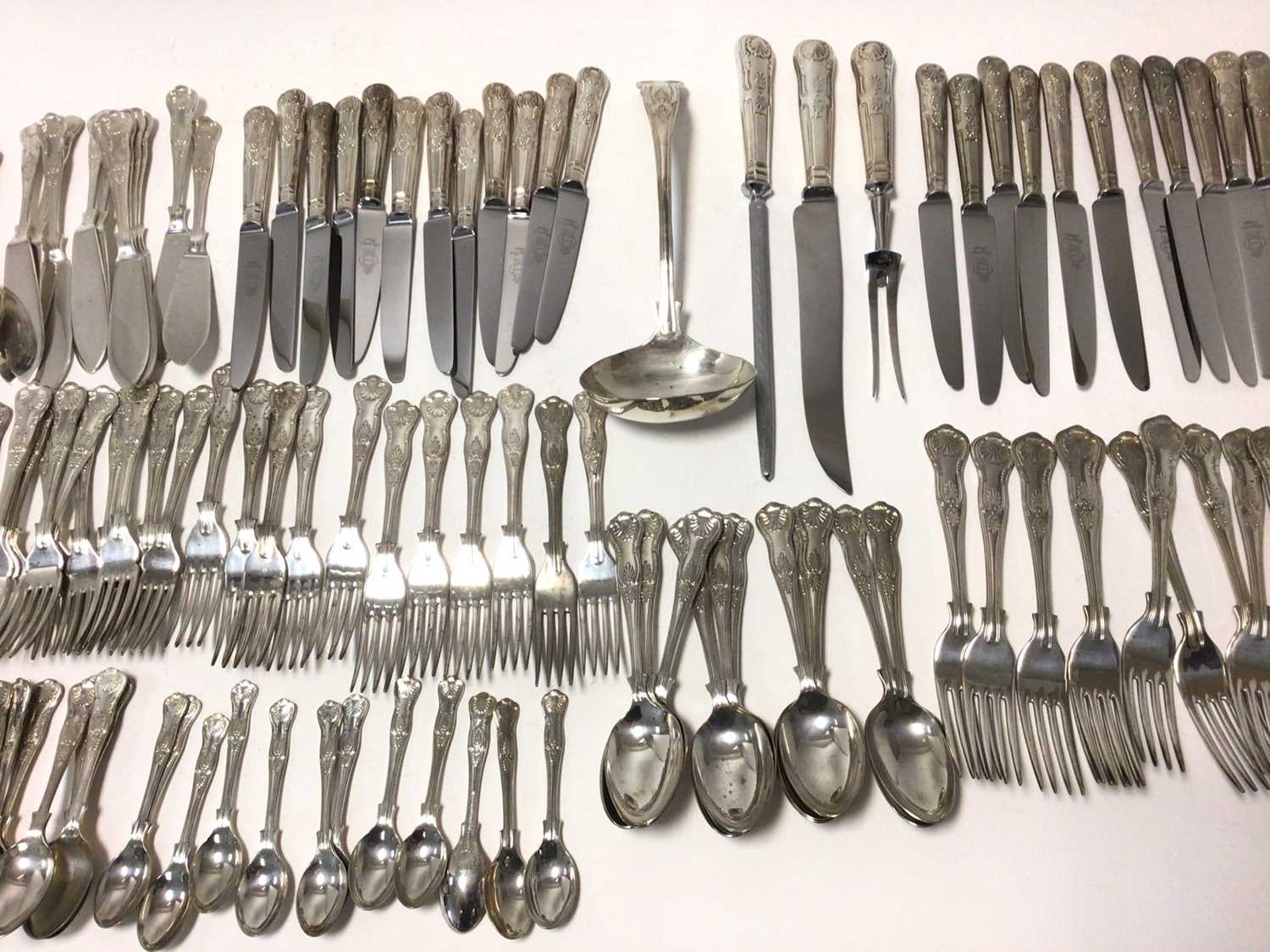 Composite canteen of Kings Pattern silver plated cutlery