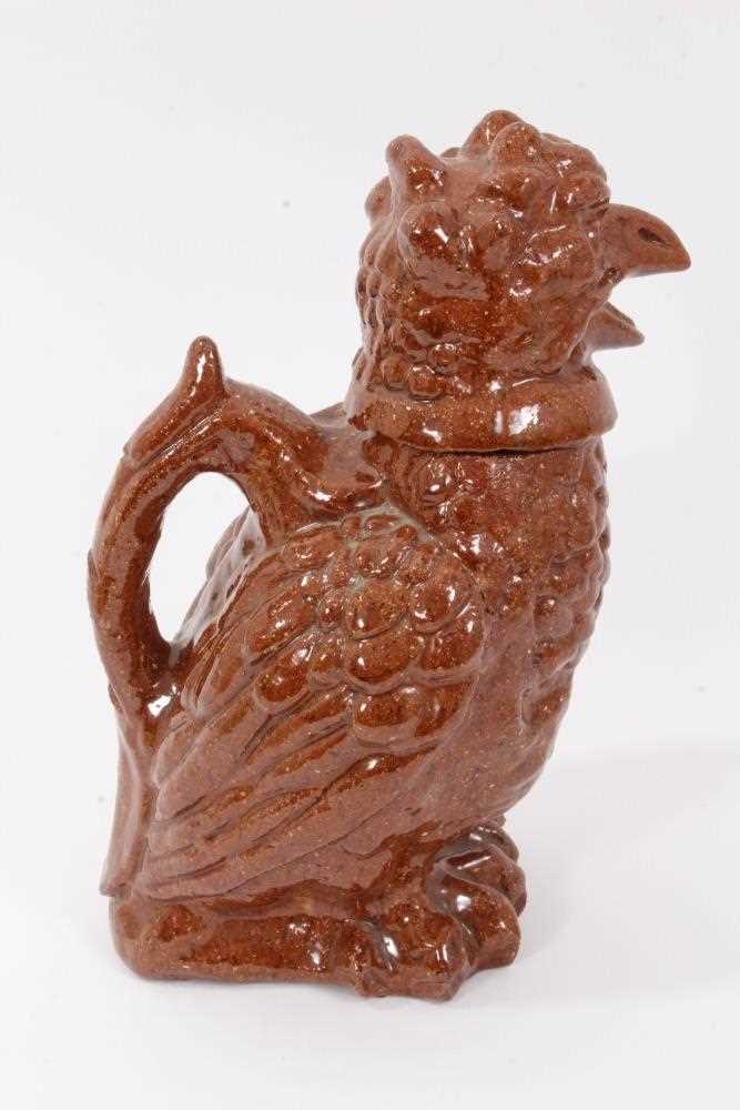 Unusual treacle glazed pottery jug in the form of a bird, 25cm high - Image 3 of 7