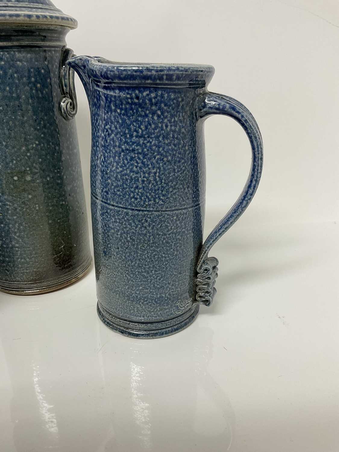 Three salt glazed pieces of Deborah Baynes studio pottery including lidded storage jar, 29cm high, j - Image 2 of 4