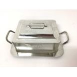 Good quality Silver and cut glass butter dish on stand