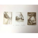 Penny Berry Paterson (1941-2021) monochrome print, Suffolk Mills (Thelnetham, Thorpeness, Woodbridge