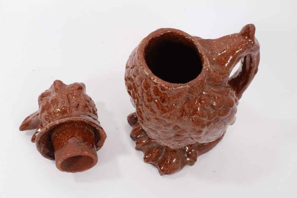 Unusual treacle glazed pottery jug in the form of a bird, 25cm high - Image 5 of 7