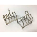 Pair silver toast racks of arched form ( Birmingham1964)