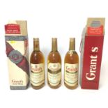 Three bottles of Grant's Stand Fast Blended Scotch Whisky, 86 proof, quart size