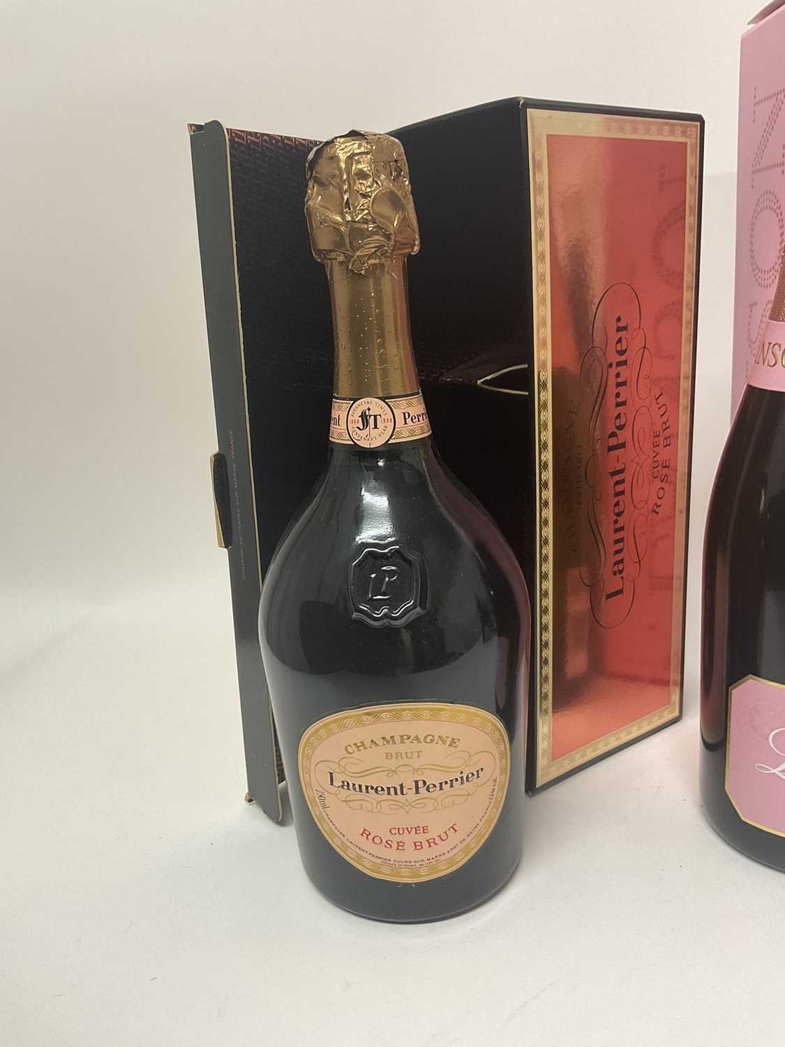 Two bottle s of champagne to include Laurent-Perrier Cuvée Rosé Brut in box, and Lanson Brut Rosé Ch - Image 2 of 6