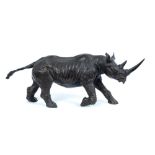 James Osborne (1940-1992) limited edition bronze sculpture of a Rhinoceros, 56/1000