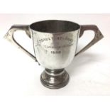 Edwardian silver two handled trophy, engraved 'Assault At Arms,VIII Lucknow Division', (London 1908)