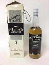 Dufftown Glenlivet Over 8 years old De Luxe Scotch Whisky, 80 proof, 26 2/3 fl. ozs, in original cas