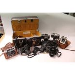 Collection of cameras and accessories