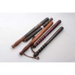 Five old Police Truncheons