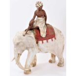 Late 19th century plaster model of a boy on an elephant