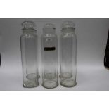 Set of six late 19th / early 20th century confectionery jars and covers, two damaged