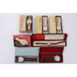 Collection of vintage gentleman's new old stock wristwatches in original boxes to include Ingersoll