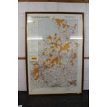 Two large framed Cold War era maps of Germany captioned 'Areas permanently out of bounds to the Sovi