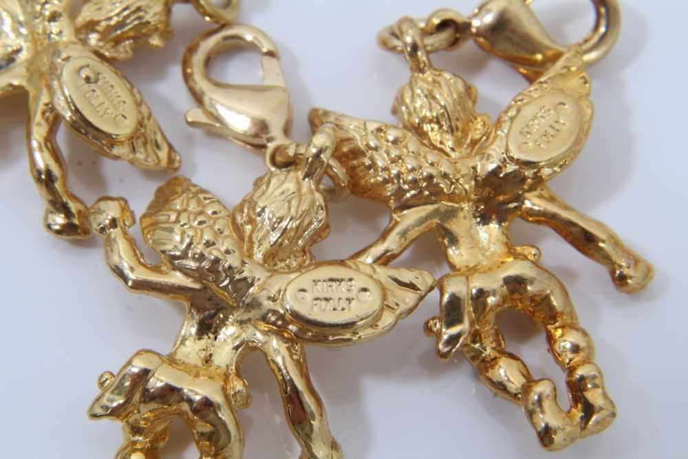 Collection Kirks Folly gilt metal fairy and Cupid charms, together with other Kirks Folly pins - Image 9 of 9