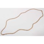 9ct gold flat curb link chain, 77cm long