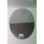 Original L.N.E.R. Gresley Coach interior oval mirror, 50.5cm in length