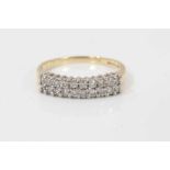 18ct gold diamond double row half eternity ring