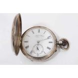 Victorian silver full hunter pocket watch