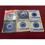 Box of single records on the Philips and Fontana labels, including Wayne Fontana, Springfields, Four
