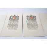 Two scarce original First World War unnamed card memorial scrolls (2)