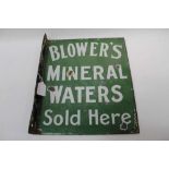 Vintage 'Blower's Mineral Waters' enamel sign, 35.5 x 30cm