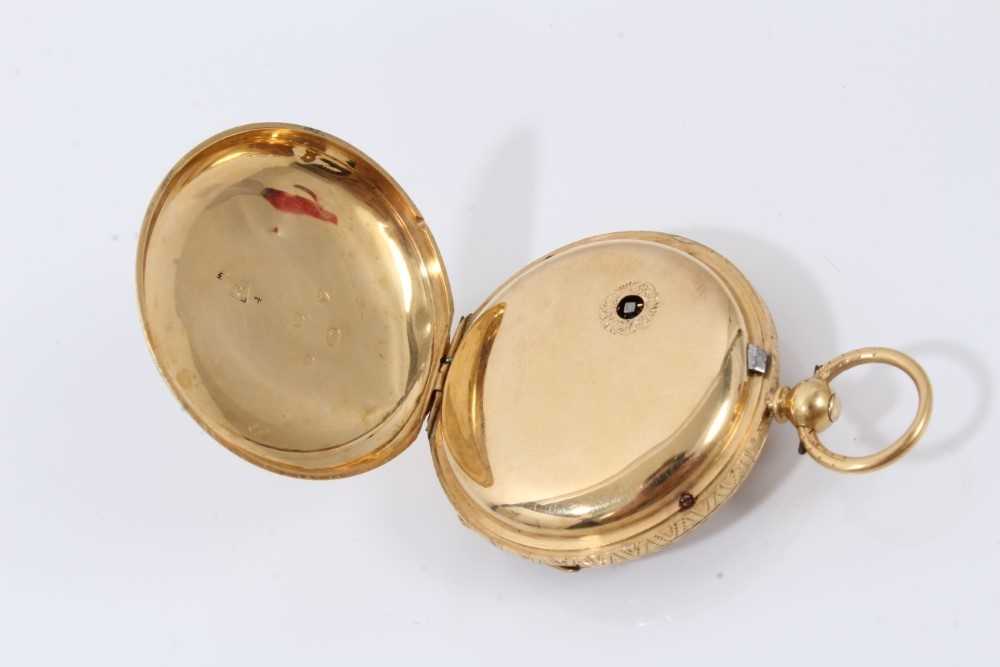 19th century Swiss 18ct gold cased fob watch - Image 3 of 5