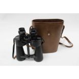 Pair of Carl Zeiss Binoculars in brown leather case