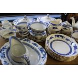 Large quantity of blue dragon pattern tablewares