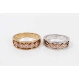 Clogau 9ct gold diamond five stone ring in rose gold setting, together with a similar style Clogau s
