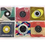 Box of single records on the MGM label and Mercury label including Eric Burden and the Animals, Jaye