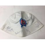 Autographs good selection of 1980s cricket including signed Courage Old England XI hat with Tom Grav
