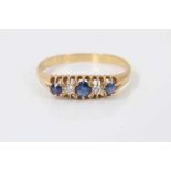 18ct gold sapphire and diamond five stone ring