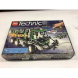 Lego Technic 8478 Articulated Green Truck, boxed, 9396 Helicopter, no box, both with instructions
