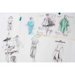 Seven original fashion designs by Ian Thomas - the Queens fashion designer