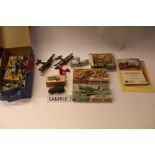 Airfix selection of construction kits, mostly made up, together with military including aircraft and