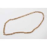 Edwardian style 9ct gold fetter link watch chain necklace