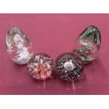 Four Selkirk glass Paperweights including Emerald Dance, Tristan and Tranquillity (4)