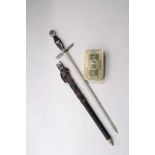 Reproduction Nazi German Dress Dagger, together with a reproduction Princess Mary Gift tin (2)