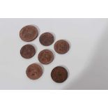 G.B. - Victoria YH copper coins to include halfpenny 1858, Farthing 1858 x 5 (N.B. All six coins