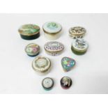 Collection of Halcyon Days enamel trinket boxes and three others (10)