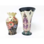 Moorcroft vase and Old Tipton vase (2)