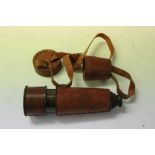 Reproduction leather covered brass spotting scope marked 'Kelvin & Hughes 1917'