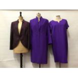 Designer Claire Thorogood clothing including green lace dress suit, evening jackets, dress suit etc,