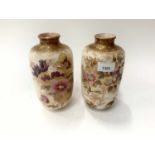 Pair of Victorian Doulton Lambeth, marked U.S patent vases