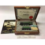 Bachman limited edition Green Arrow locomotive and tender in wooden box plus associated book and tra